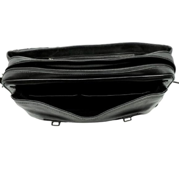 COACH~Conner~5237~VINTAGE BLACKGLOVE LEATHER LAPTOP ATTACHE TRAVEL BAG - Picture 6 of 7